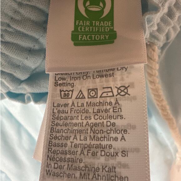 J. Crew Linen-Cotton Blend Wide-Leg Paper-Bag Pants Light Blue Sz M BG359 Casual - Picture 10 of 12